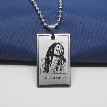 10BUC Oțel Inoxidabil Bob Marley Portret Colier Muzica Reggae Superstar Figura Caracter Lanț Pandantiv Coliere pentru Femei Barbati
