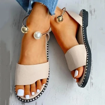 2022 Noi Femei Pantofi de Vară pentru Femei de Moda Sandale cu Margele Perle Pantofi Femei Balerini, Sandale Casual, Sandale Sandale Pantofi