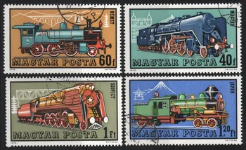 4buc/Set Ungaria Timbre Poștale 1972 Tren Vechi Folosit Post Marcate cu Timbre Poștale pentru Colectarea