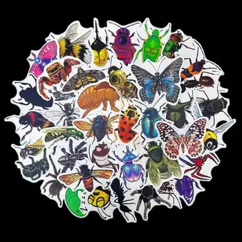 50 de foi de insecte, albine, păianjeni libelule graffiti autocolante de desene animate scutere depozitare caiete manualul autocolante decorative