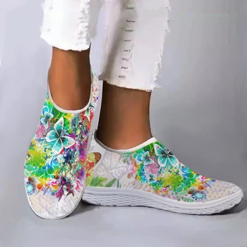 INSTANTARTS de Moda plin de culoare Gradient de Culoare Fluture de Design Mocasini Slip On Casual Pantofi Moi Acasă Plasă Pantofi Pantofi de Mers pe jos