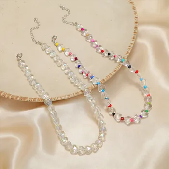 Nou In Moda Boemia Retro Simple, Nișă de Proiectare Dulce Manual de Temperament Dragoste Colier de Perle pentru Femei Bijuterii Cadou
