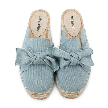 Pantofi pentru femei Espadrile 2021 Vânzare Unicornio cu Blană Papuci de Cauciuc de Cânepă Culori Primavara-Vara Minge Pufos Catâr Diapozitive