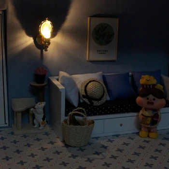 Papusa Casa Decor Acasă Jucării casă de Păpuși Decor de Perete de Lumină Lampă de Birou Cu intrerupator Miniatura Lampă cu LED-uri
